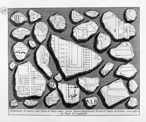 Fragments de marbre du Plan de la Rome antique